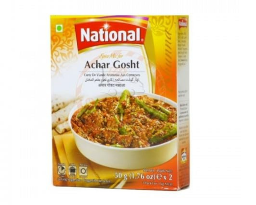 National foods achar gosht recipe mix 1.51 oz (43g) | south asian mixed spice powder | tangy & tart meat curry | traditional cuisine | box pack